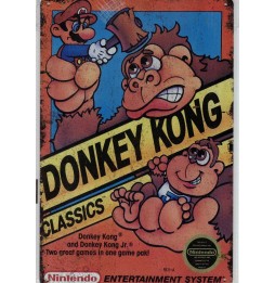 Plaque métal décorative Jeu Nintendo NES : DONKEY KONG CLASSICS 20cm x 30cm