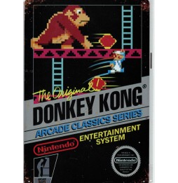 Plaque métal décorative Jeu Nintendo NES : DONKEY KONG The Original 20cm x 30cm