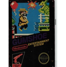 Plaque métal décorative Jeu Nintendo NES : GUMSHOE 20cm x 30cm