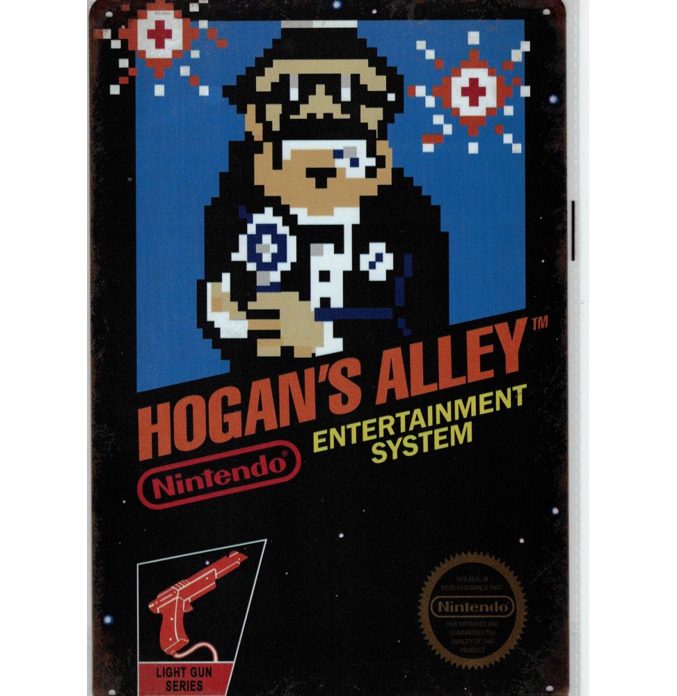 Plaque métal décorative Jeu Nintendo NES : HOGAN'S ALLEY 20cm x 30cm